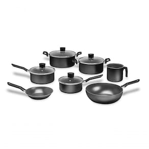 Jogo De Panelas Antiaderentes Pretas 7 Peças Ebony - Brinox Preto Brinox