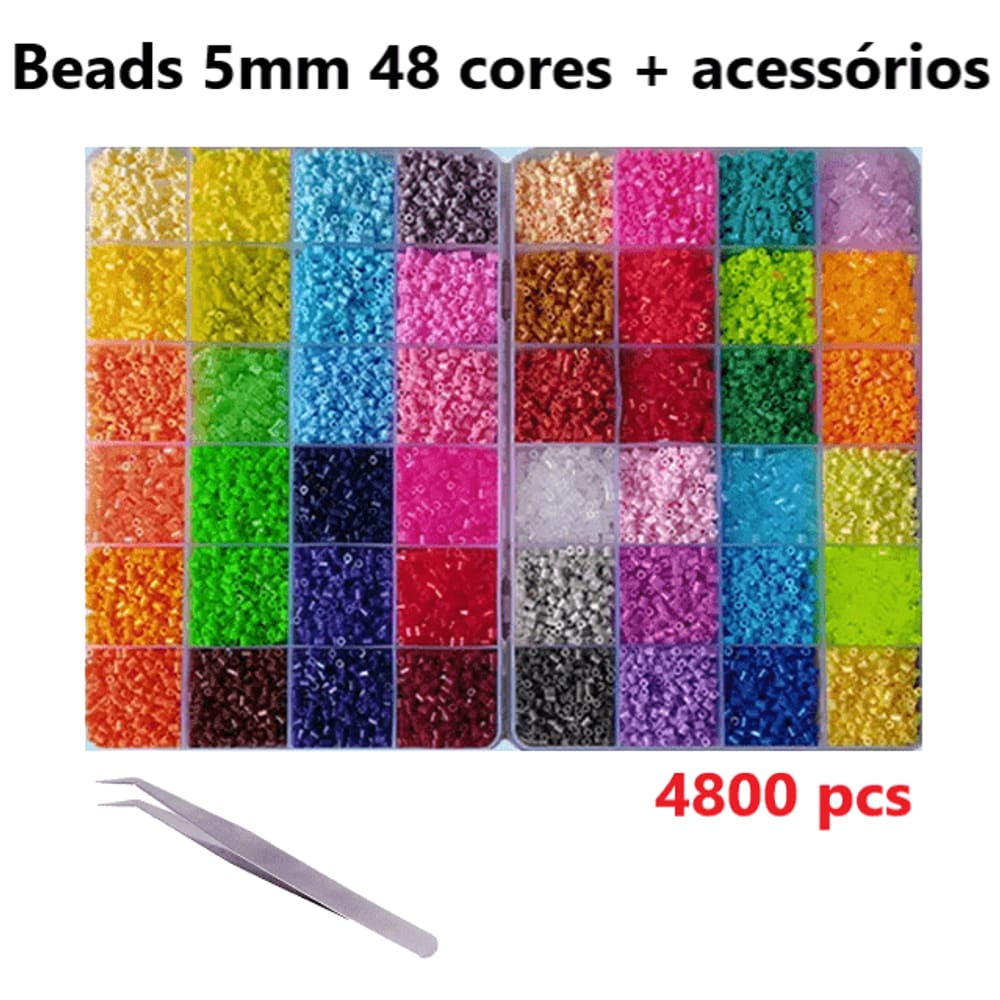 Beads 5mm 48 Cores 4800pcs Perler Beads Hama Beads Pixel Art