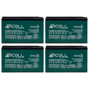 Bateria Para Bicicleta Elétrica Kit Com 4 Ciclo Profundo 12V 15Ah 6-Dzm-15 Nicoll