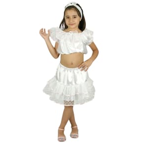 Fantasia Completa Baianinha Infantil Com Acessórios e Saia de Babados Baiana Carnaval Menina Festa Carmem Miranda