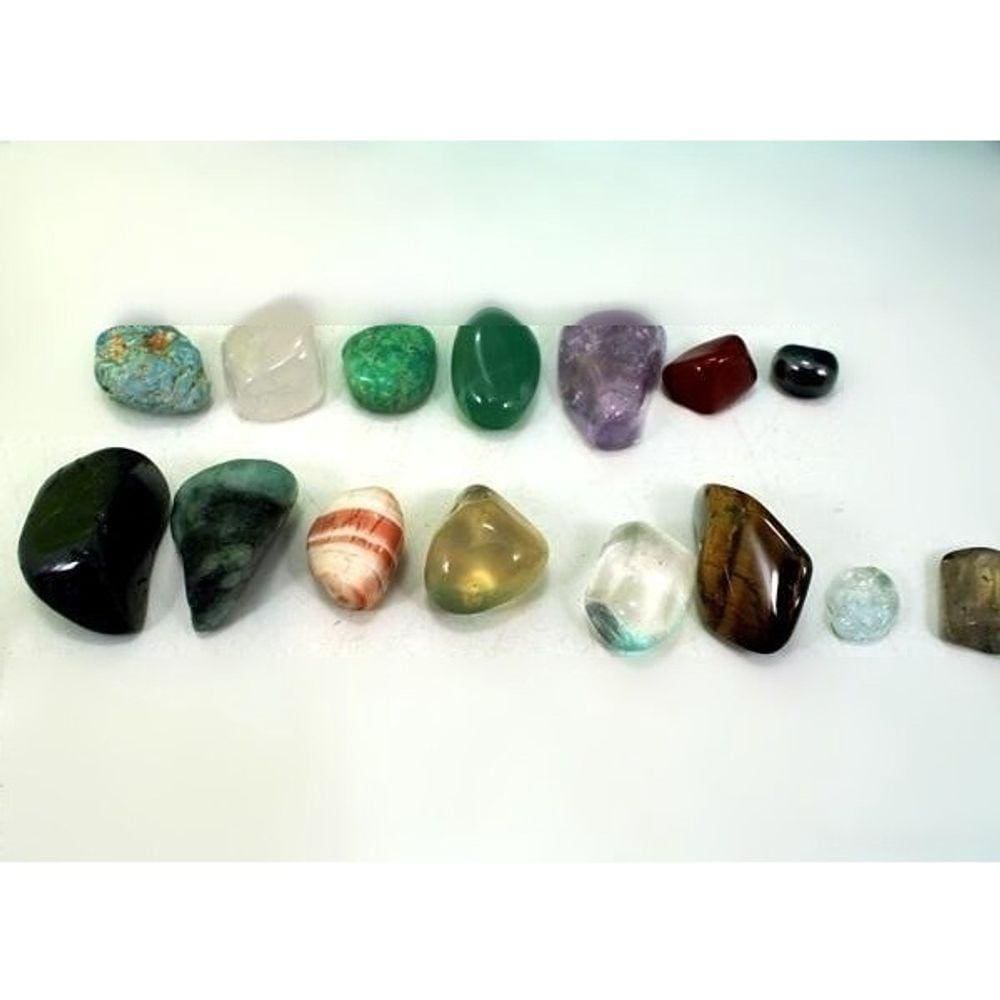Kit Colecionar Pedras Semi Preciosas 15 Minerais Diferentes