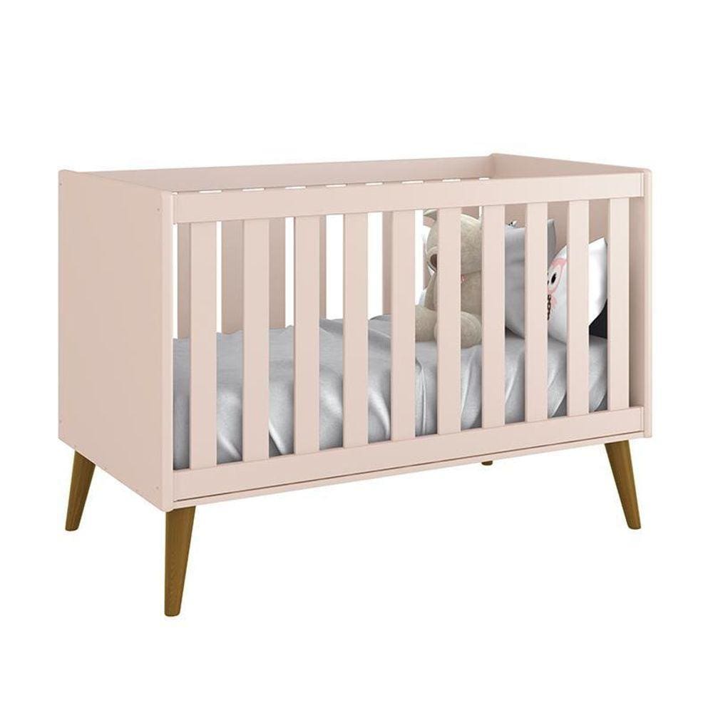 Berço Mini Cama Theo Retrô com Pés Amadeirado - Reller Móveis
