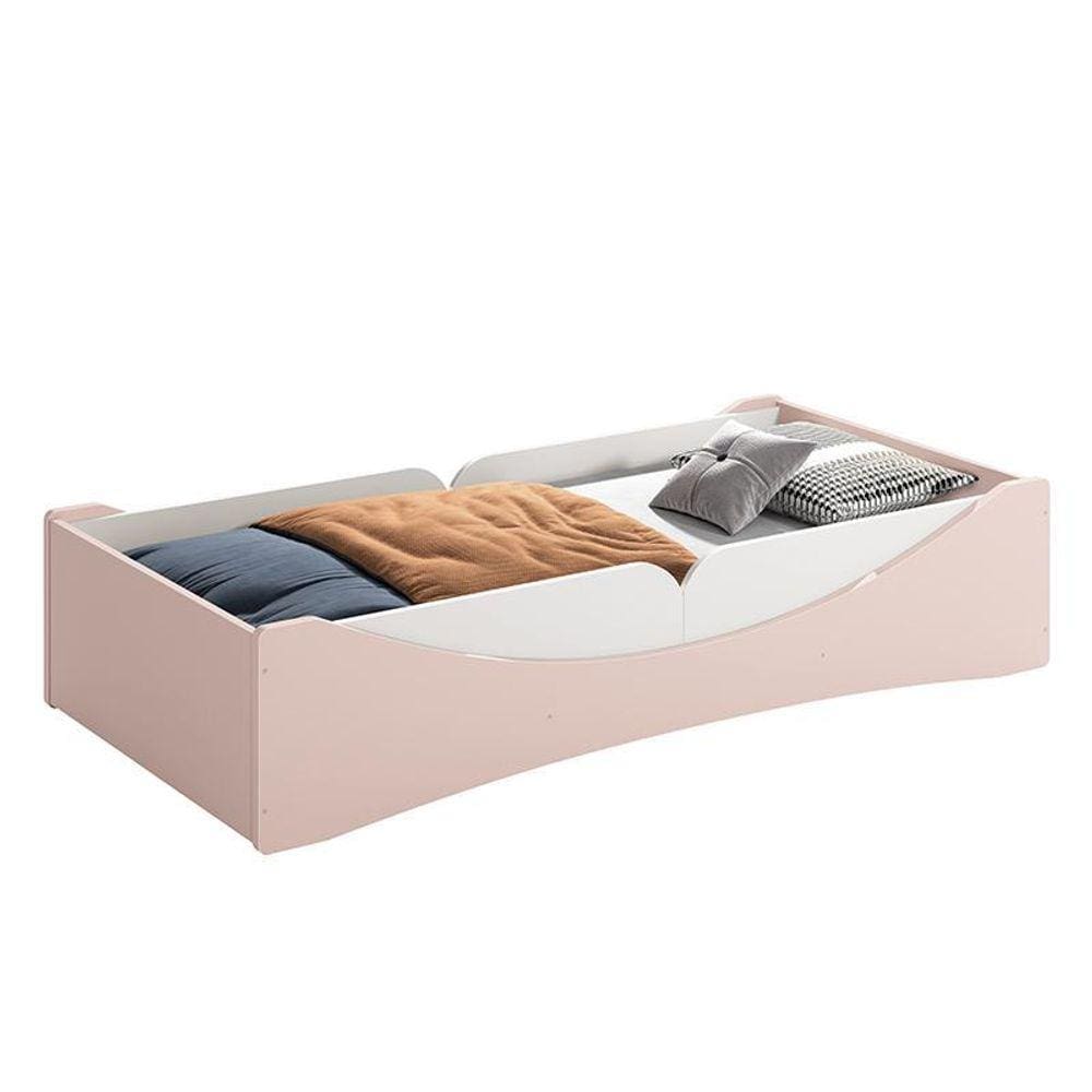Cama Evolutiva Luna, 2 Kits Proteção Lateral Lisa e Colchão D33 - Reller Móveis