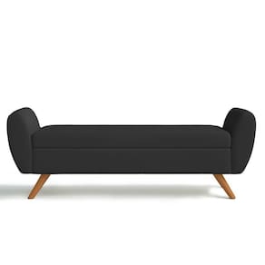Recamier Bau Grecia 1,40M Suede Preto - Clique Decor
