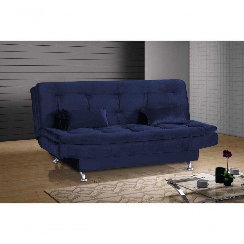Sofa Cama Salome Veludo Azul Matrix