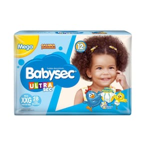 Fralda Babysec Ultrasec Tamanho XXG Pacote Mega 28 Fraldas Descartáveis