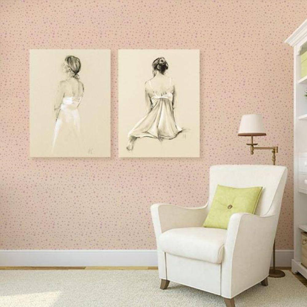 Papel De Parede Infantil Bolinhas Lilás
