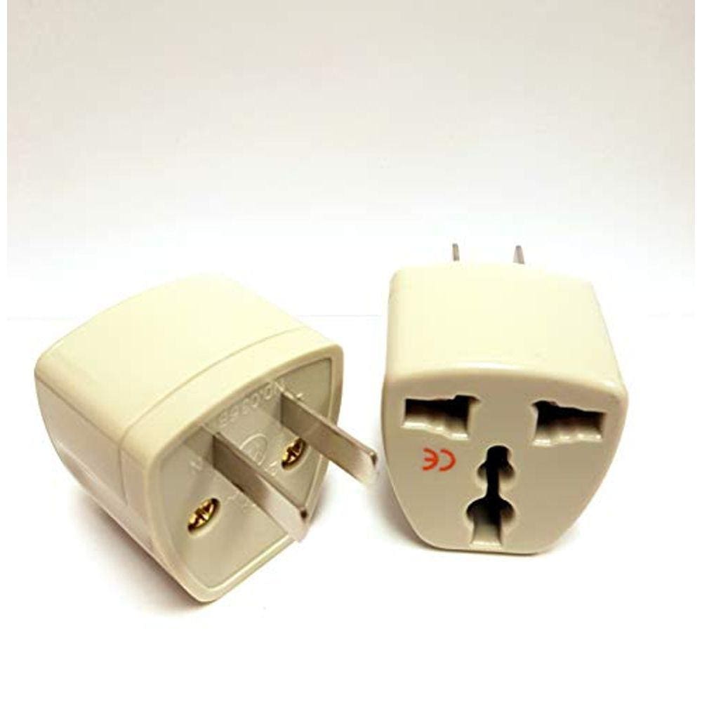 2 Pacote Adaptador universal de plug de viagem de energia convertendo de EU/UK/CN/AU para EUA FR DE BE CZ SE NZ DK NL para US CA CN Wall Outlet Power