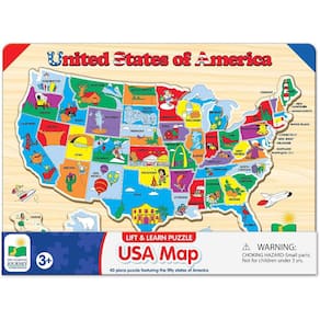 The Learning Journey Lift & Learn Puzzle - USA Map Puzzle for Kids - Pré-Escolar Brinquedos e Presentes para Meninos e Meninas 3 anos ou mais - Qu