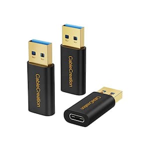 [3-Pack] CableCreation USB C Feminino para ADAPTADOR USB Masculino USB 3.1 5Gbps, USB para ADAPTADOR USB C USB C para Um Adaptador Feminino para Lapto