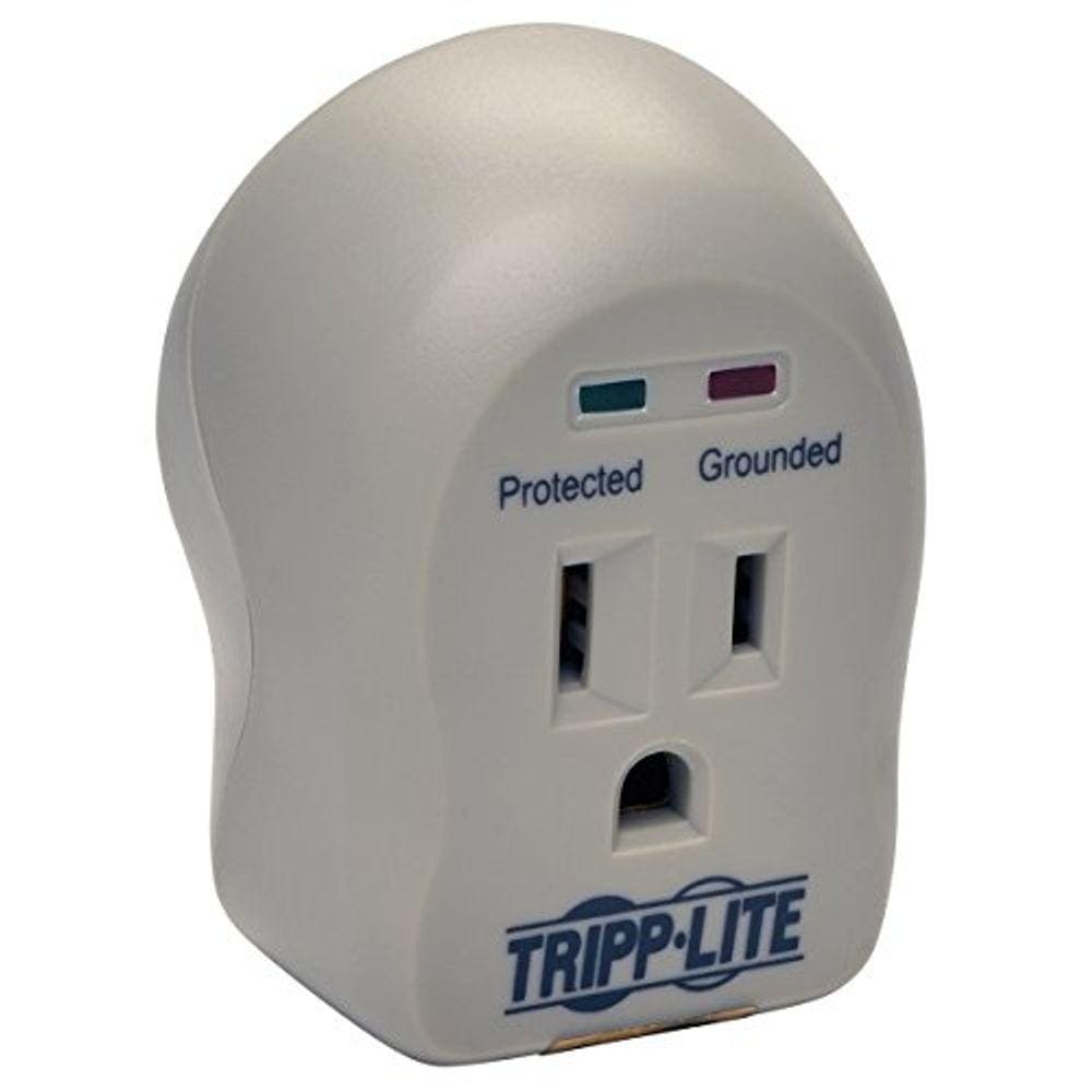 Tripp Lite 1 Tomada Portátil Surge Protector Power Strip, Direct Plug In, Garantia vitalícia e Seguro $5.000 (SPIKECUBE)