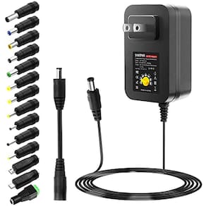SHNITPWR 30W Fonte de Alimentação Universal 3V 4.5V 5V 6V 7.5V 9V 12V Adaptador Variável Ajustável AC/DC com porta USB de 5V 2.1A, 100V-240V AC para D