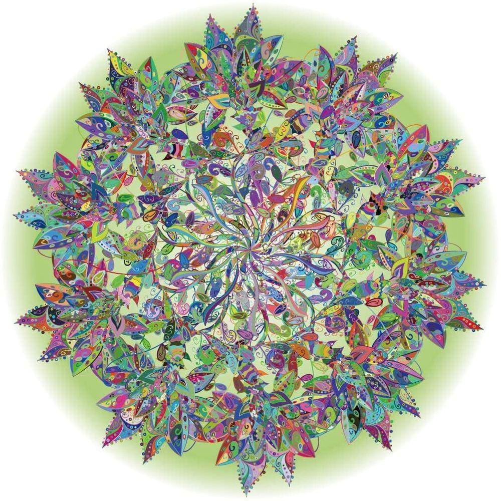 Bgraamiens Puzzle-Magic Tree of Life -1000 Peças Coloridas Folhas Redonda Mandala Puzzle Color Puzzles