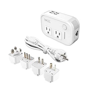 FOVAL Power Step Down 220V to 110V Voltage Converter com adaptador de viagem de energia internacional USB de 4 portas na China Reino Unido Europa Itál