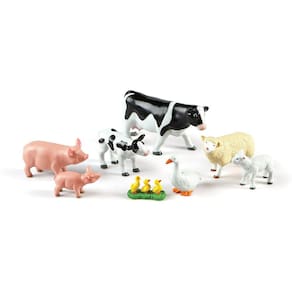 Recursos de aprendizagem Jumbo Farm Animals: Mommas and Babies Toy Set, 8 Peças, Idades 2+,Multi-cores