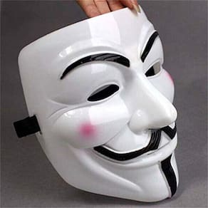 Diximus V para Máscara de Vingança Máscara Anônima Guy Fawkes Máscara de Halloween Máscara Hacker Máscara
