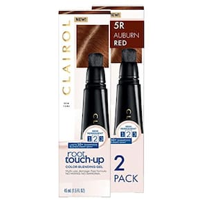 Gel de mistura de coloração de cabelo semipermanente Clairol Root Touch-Up, vermelho ruivo 5R, 2 unidades