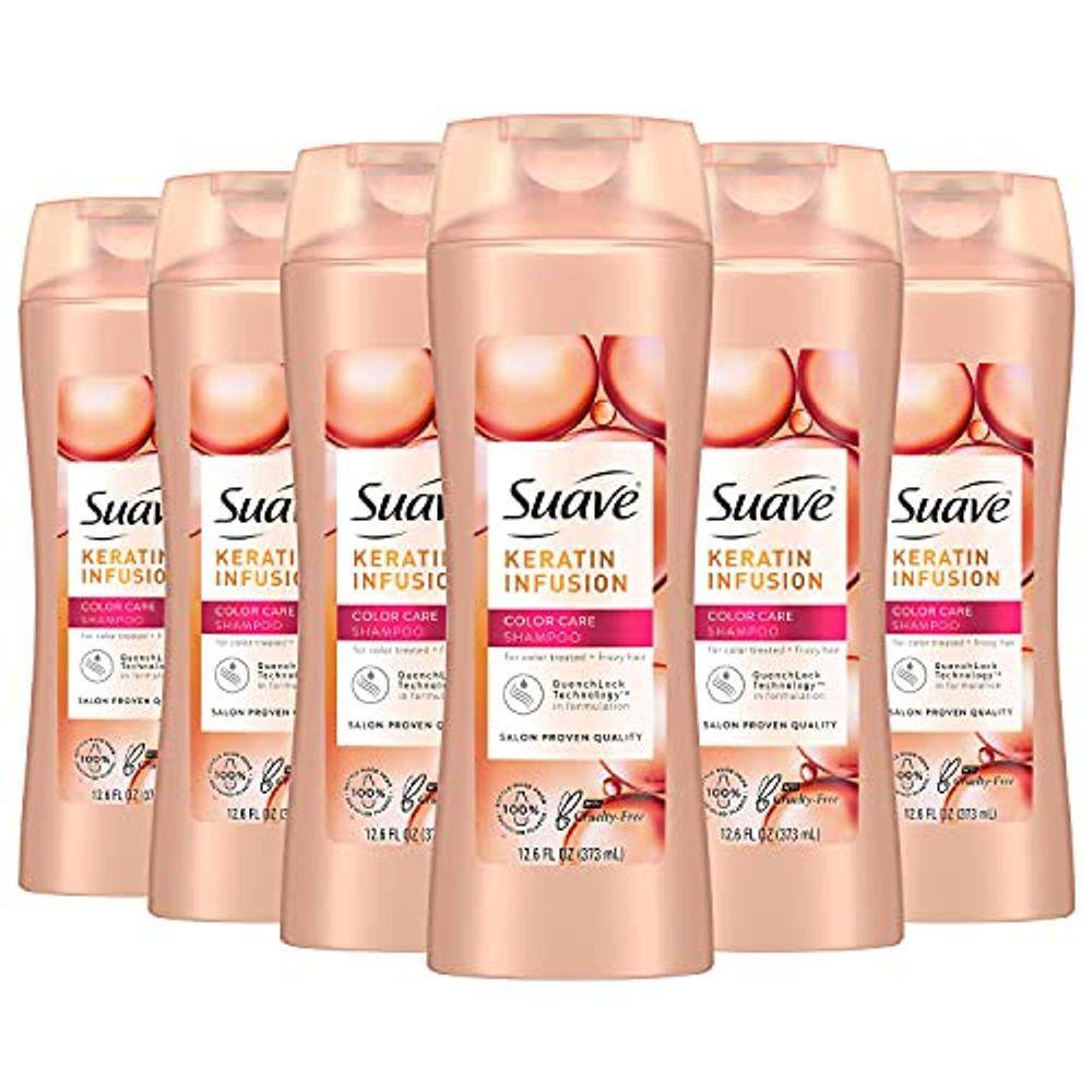 Suave Profissionais Color Care Shampoo Queraatin Infusão, Cranberry, 12.6 Fl Oz, Pacote de 6