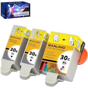 Kodak 30XL 30 Cartuchos de tinta baaland 30B 30C Combo Pack (2 Preto, 1 Cor) para impressora Kodak ESP 3.2 C110 C310 C315 e 2150 2170, Hero 3.1 5.1 S