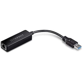 Adaptador USB 3.0 p/ Ethernet Gigabit TRENDnet, Veloc. Full Duplex 2 Gbps, Até 1 Gbps, Compatível c/ ows e Mac, Preto TU3-ETG