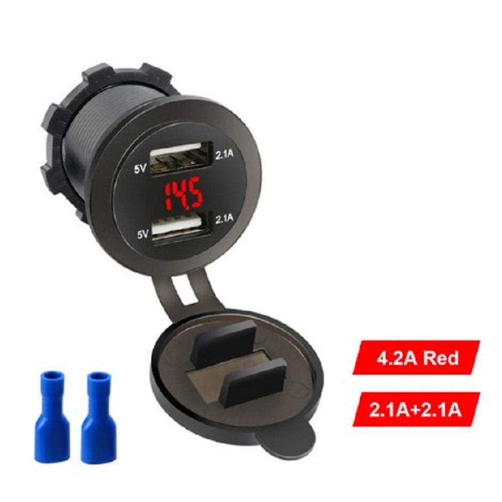 VOLTMETRO DIGITALE 12V LCD DA PANNELLO CON DOPPIO USB 5V Moto Auto Camper Barca - Foto 12