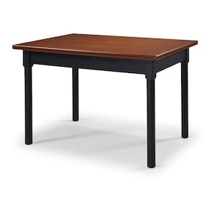Mesa Retangular 4 Lugares Em Madeira Maciça Mv Outlet Preto E Mel