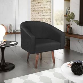 Poltrona Decorativa Luiza Pés Palito Suede - Doce Sonho Móveis Preto