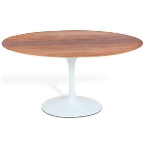 Mesa Saarinen Oval Imbuia 120x80cm - Base Branca