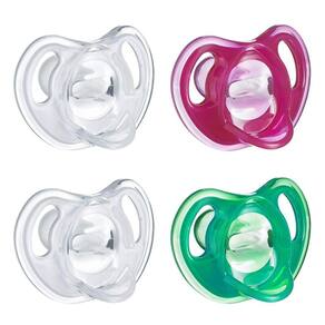 Tommee Tippee Ultra-Light Silicone Baby Chupeta, Vermelho &amp; Verde – 18-36m, 4pk