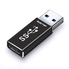 Adaptador USB 3.1 GEN 2 Macho para Fêmea Tipo-C, Carregamento e Transferência de Dados 10Gbps, Conversor USB A para USB C 3.1