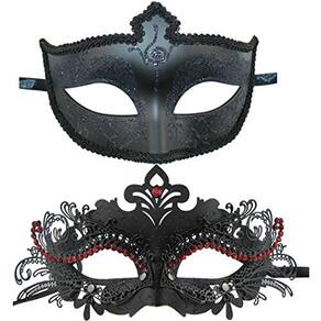 Casal Máscaras de Metal Máscaras Venezianas Fantasia de Halloween Máscara Mardi Gras Máscara Cosplay Festa Fantasia Festa Festa De Casamento Máscara