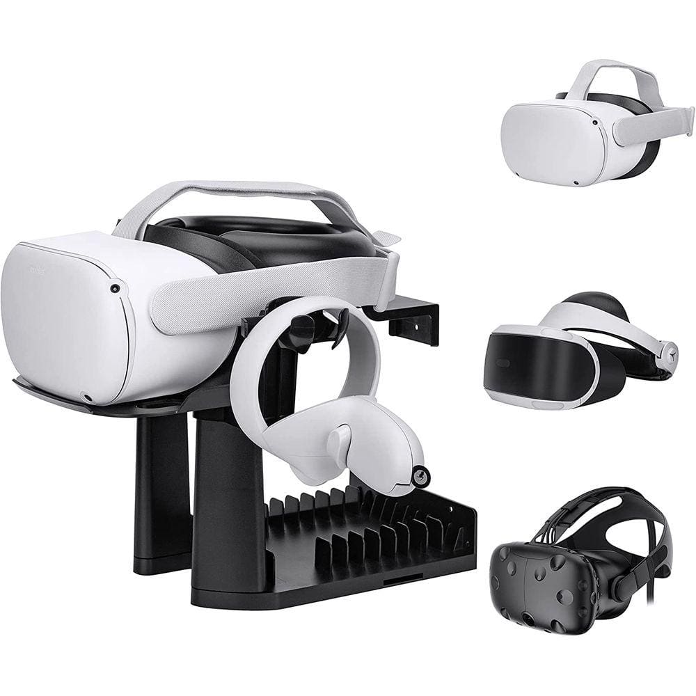 Wabracket 5 em 1 Vr Stand, Wall Mount/Desk Bracket Kit para Oculus Quest 2/RIFT/GO/PS VR/HTC Vive, Suporte de fone de ouvido e controlador, gerenciame