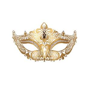 Máscara de máscara para mulheres Máscara de Metal Brilhante Rhinestone Venetian Festa Veneziana Noite Baile Máscara Bar Trajes Acessório (Owl Gold)