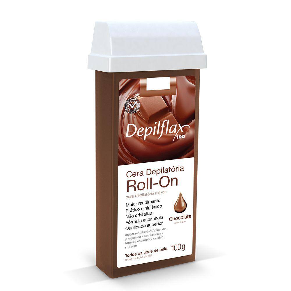 Cera Depiladora Roll On Depilflax Chocolate 100g