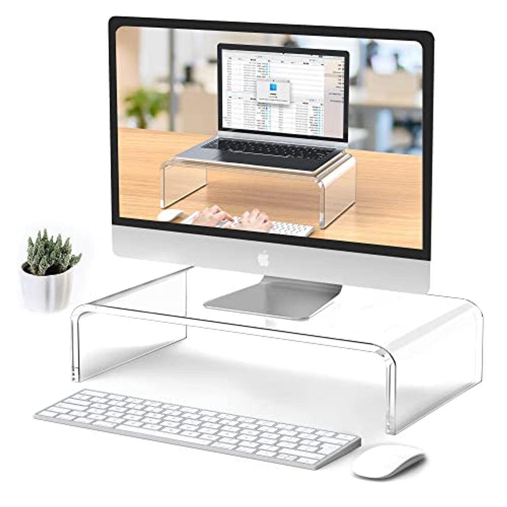 Monitor acrílico Stand Acrilic Laptop Stand Acrílico Riser Acrilic Tray Clear Computer Monitor Stand Acrilic Computer Stand Acrilic Bed Tray Small Com
