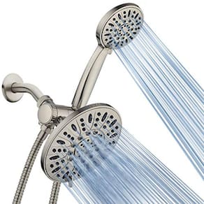 AquaDance 7" Premium High Pressure 3-Way Rain Combo com mangueira de aço inoxidável – Desfrute luxuoso chuveiro de chuva de 6 ajustes e chuveiro