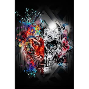 1000 Peça Jigsaw Puzzle para Adultos - Tigre e Quebra-Cabeça de Caveira - Quebra-Cabeça de Madeira - para Adultos Adolescentes Brinquedos Educacionais