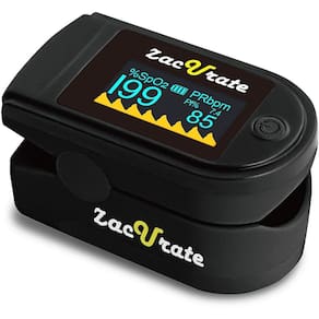 Zacurate 500C Elite Fingertip Pulse Oximeter Blood Oxygen Saturation Monitor com Tampa de Silício, Baterias e Lanyard (Preto carvão)