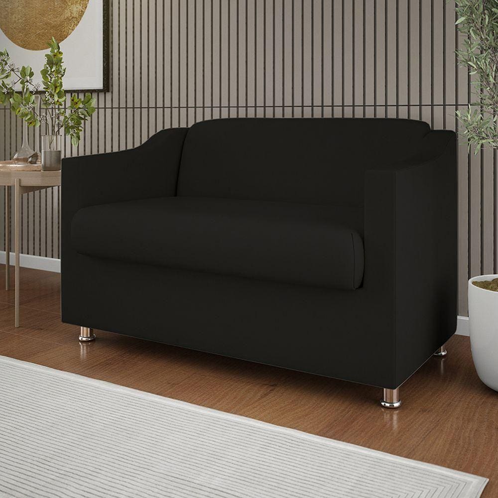 Namoradeira 2 Lugares Sala De Estar Quarto Balaqui Decor preto