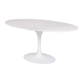 Mesa Saarinen Oval Espirito Santo 135x90cm - Base Branca