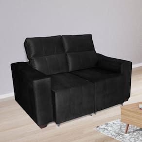 Sofá Alfa 2 Lugares Retrátil Reclinável Preto - Ws