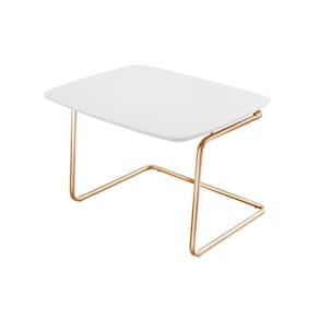 Mesa De Centro Kairos Base Cobre 54x43cm Larflex Cor:branco
