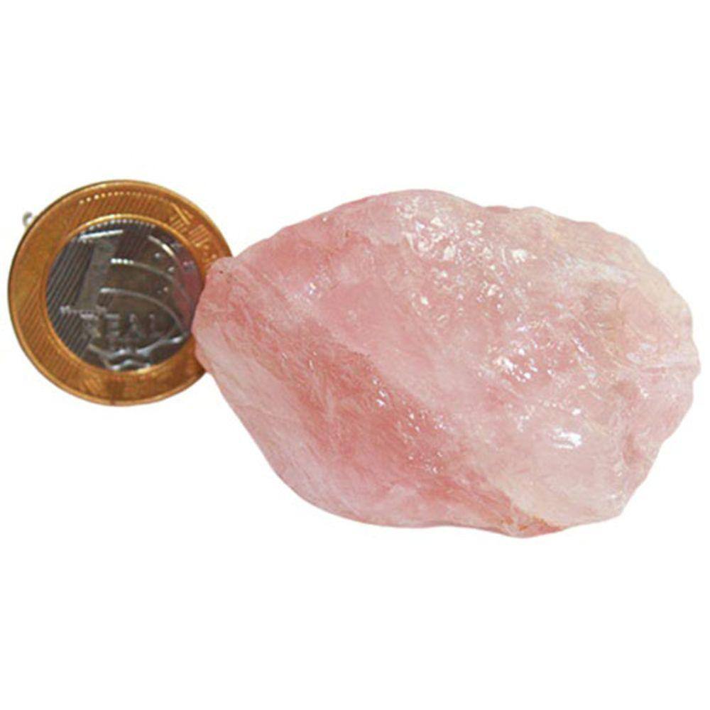 Quartzo Rosa Extra 50 a 65mm Média 60 g Pedra Bruta Classe A