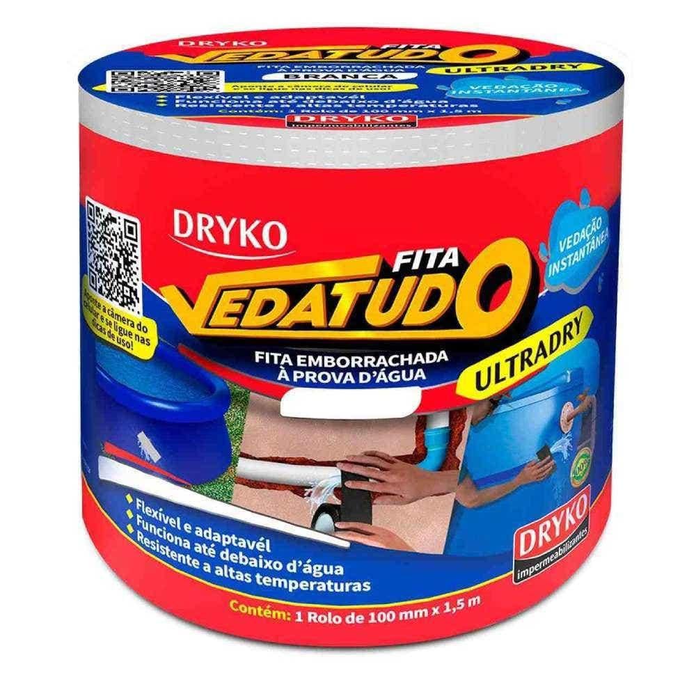Fita Adesiva Emborrachada VEDATUDO Ultradry Branca DRYKO