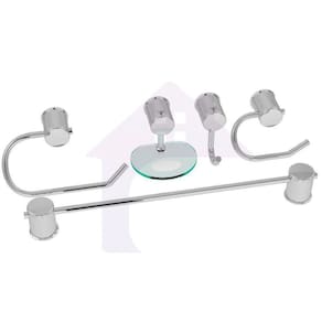 Kit Acessórios Para Banheiro 5 Peças Aço Inox Luxo Cod-01
