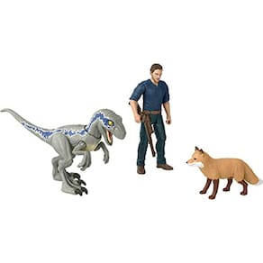 Conjunto de Dinossauros de Ação com Acessórios: Owen e Velociraptor Beta - Presente Colecionável
