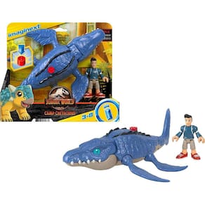 Boneca | Dinossauro Mosassauro Cretáceo & Kenji Fisher-Price Imaginext Jurassic World Camp