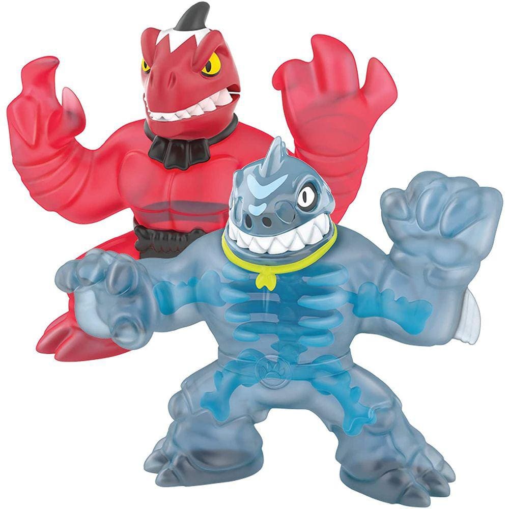 Heróis de Goo Jit Zu Dino X-Ray Fossil Faceoff Versus Pack - Thrash vs Verapz