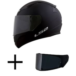 Capacete LS2 FF353 Rapid Monocolor Preto Fosco Mais Viseira Fumê
