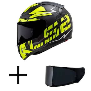 Capacete LS2 FF353 Rapid Cromo Preto e Amarelo Fosco Mais Viseira Fumê